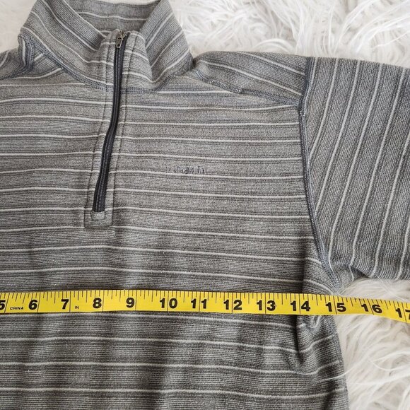 Patagonia Lightweight Fleece Pullover 1/4 Zip Youth L 12 Gray Striped‎ - Picture 4 of 11